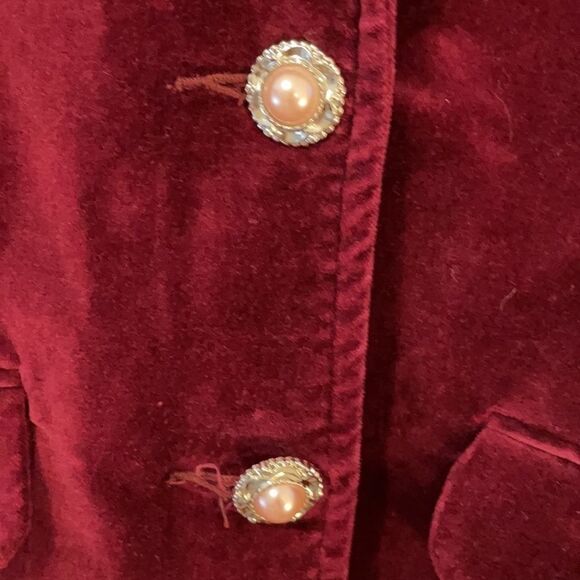 RedHotJean velvet jacket dark raspberry blazer - Picture 3 of 16